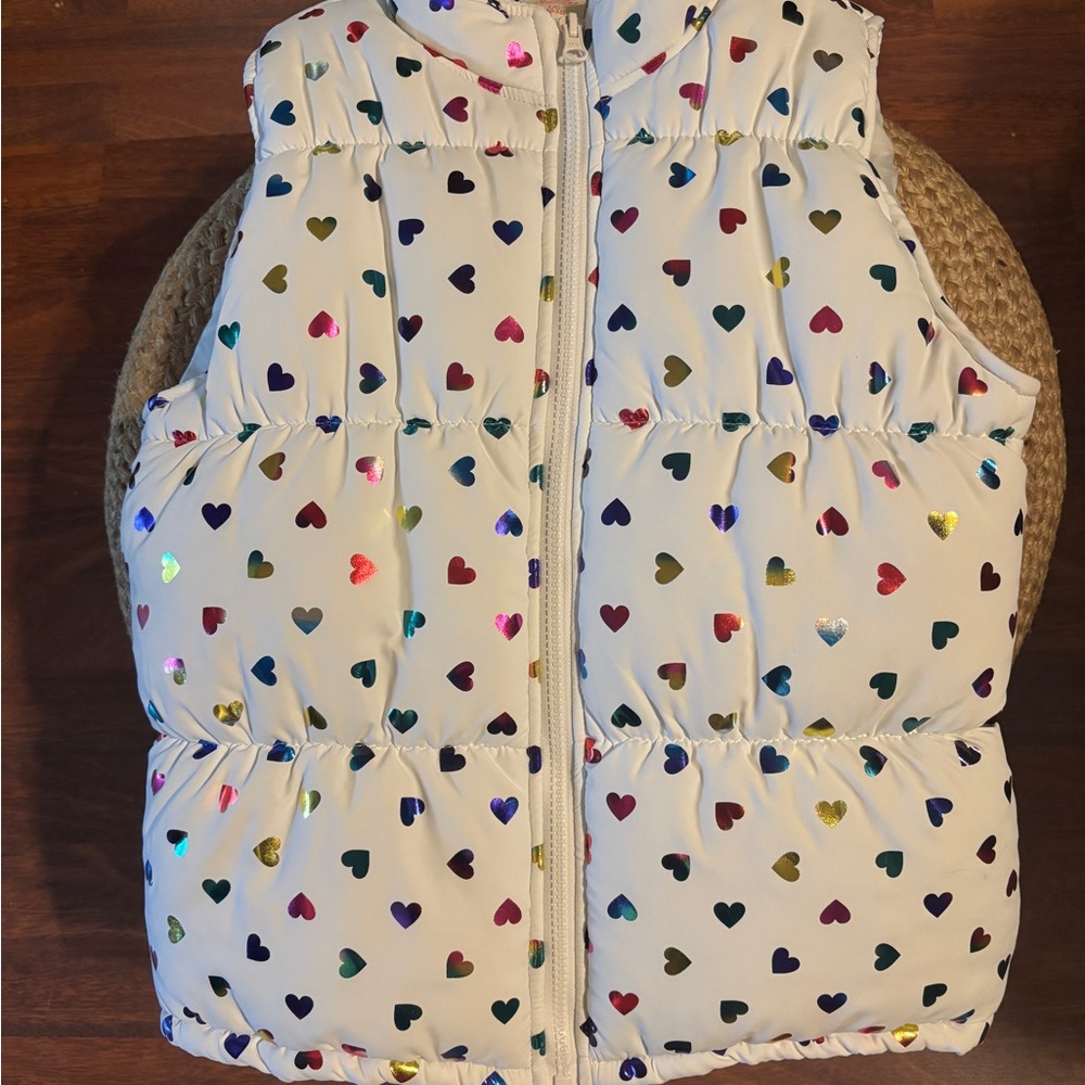 Colorful Heart Puffer Vest